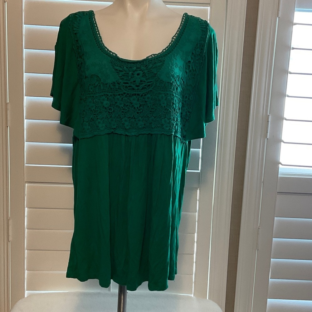 Moa Moa Green Lace Blouse